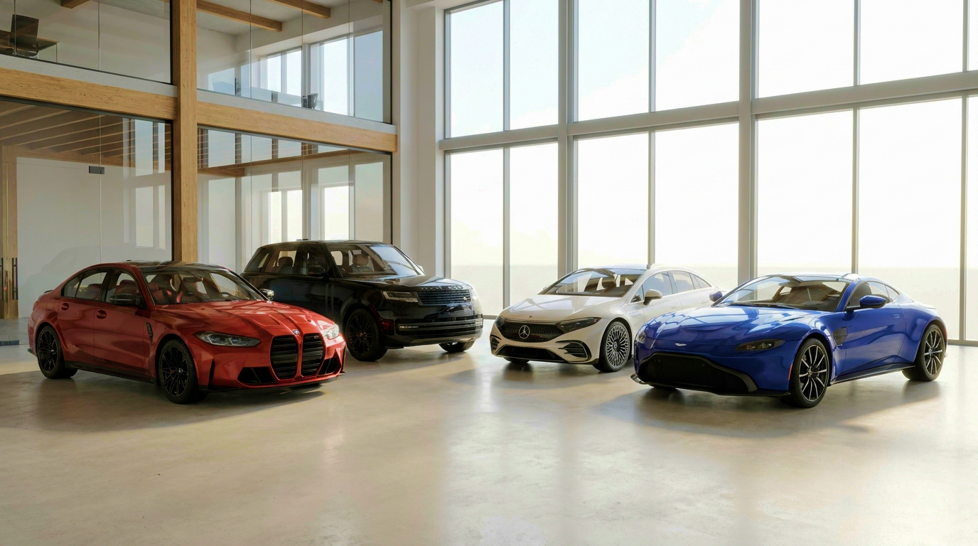 Cars displayed in a GarirBazar showroom